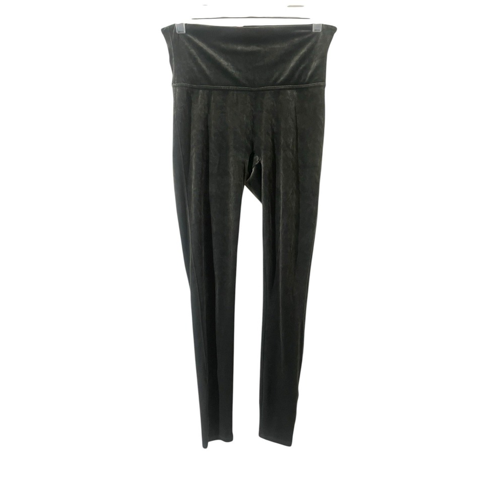Spanx Velvet Leggings Silver Grey Chrome Medium‎ Worn Once Slimming M High Rise